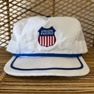 Vintage Union Pacific Railroad Snapback White Hat